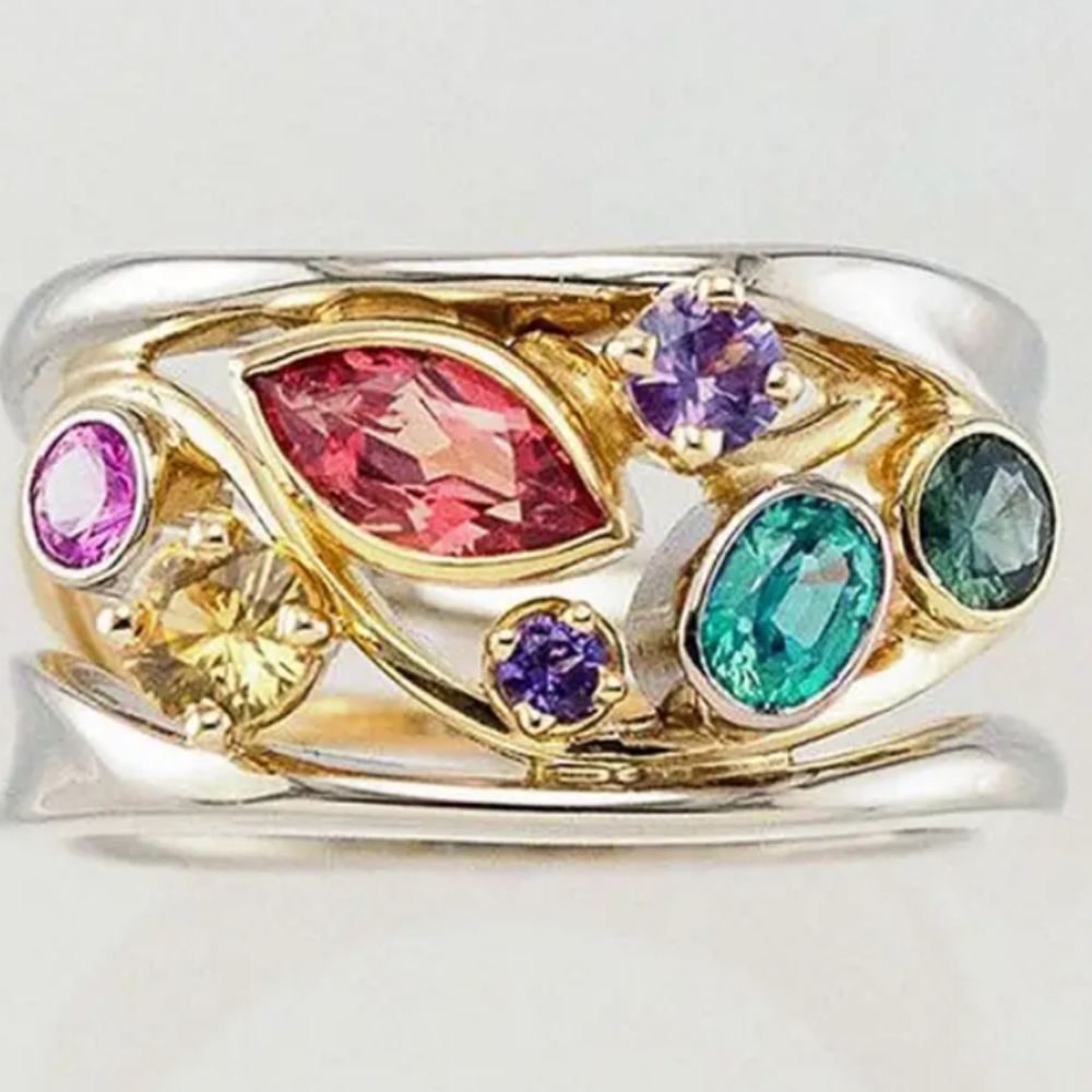 GEMSTONE CIGAR BAND RING SIZE 10